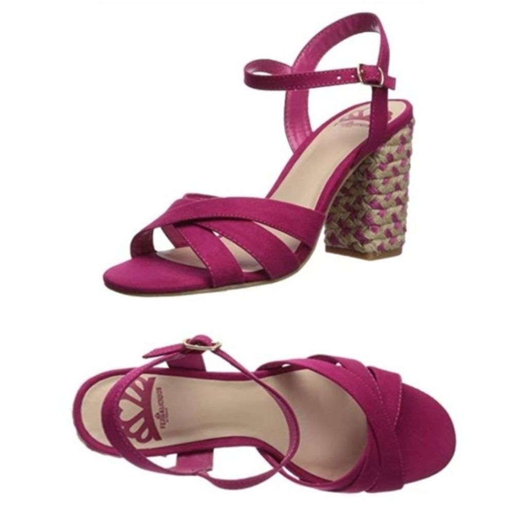 Fergalicious Women's Chunky Heeled Sandal Aala Cocktail Red Pink Size 6 $79